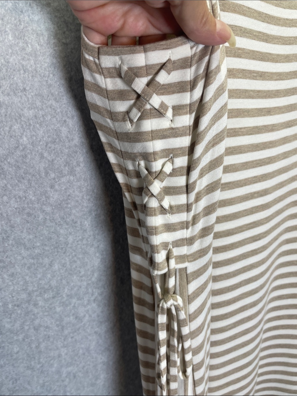 Chico’s Striped Tied Side Maxi Sleeveless Dress - Picture 3 of 6